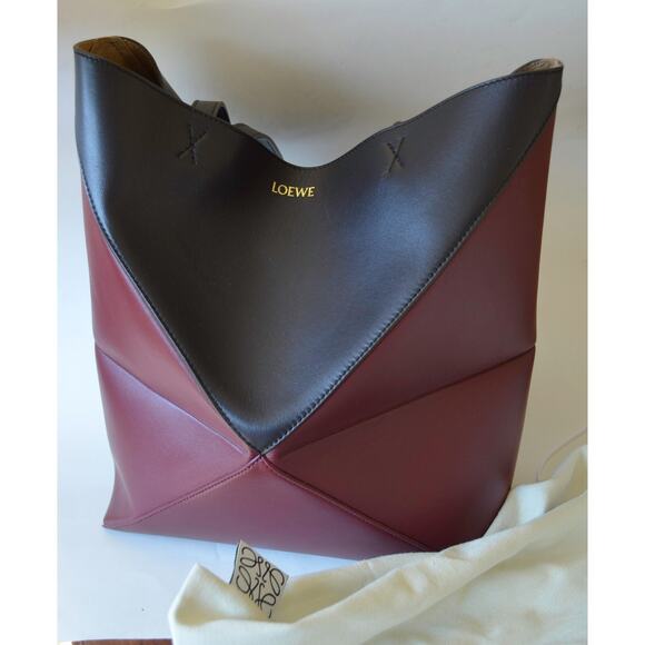 Loewe Handbags - Loewe Puzzle Fold Tote Crimson/Dark Bordeaux Bag Women